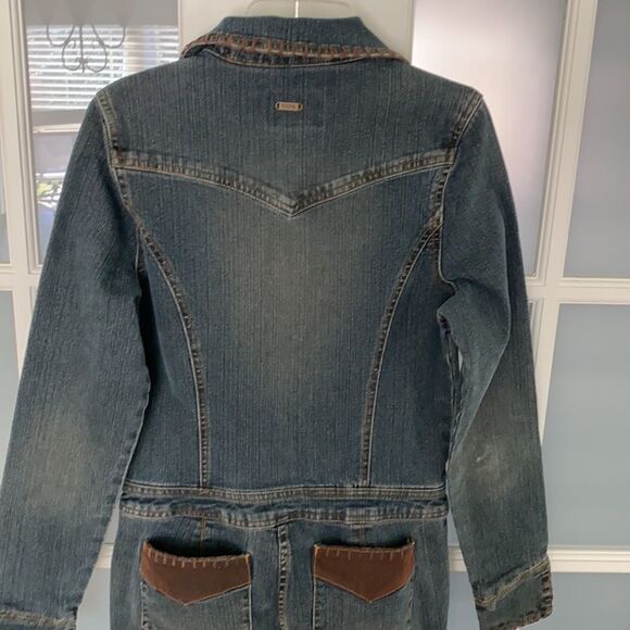 U.S. Polo Assn. Vintage 80s Disco Denim Long Sleeve Flare Leg Jumpsuit Size 9/10 - Picture 10 of 13